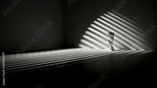 Fototapeta Interplay of Light and Shadow in a Modern Minimalist Room.