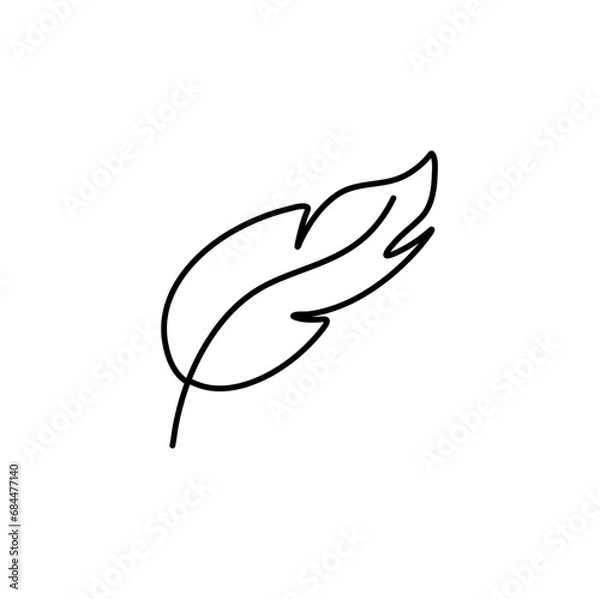 Fototapeta Simple feather line Icon