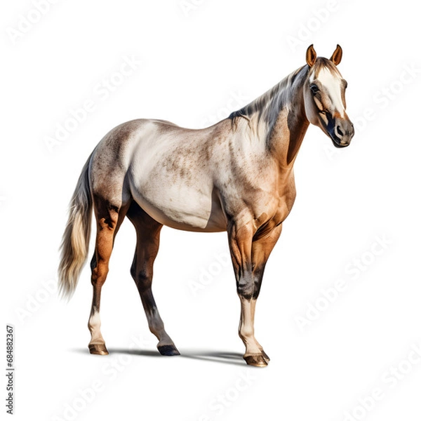 Fototapeta horse white background, horse isolated, Chestnut horse