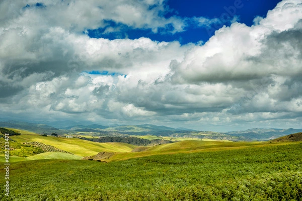 Fototapeta Lucania summer countryside landscape, Basilicata, Italy