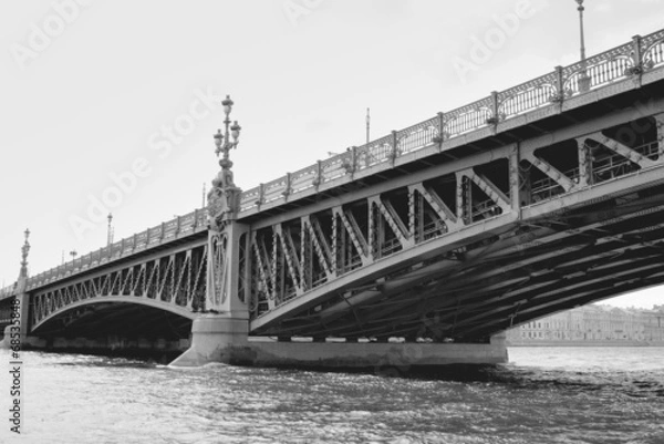 Obraz View from water on bridge in saint petersburg, Russia