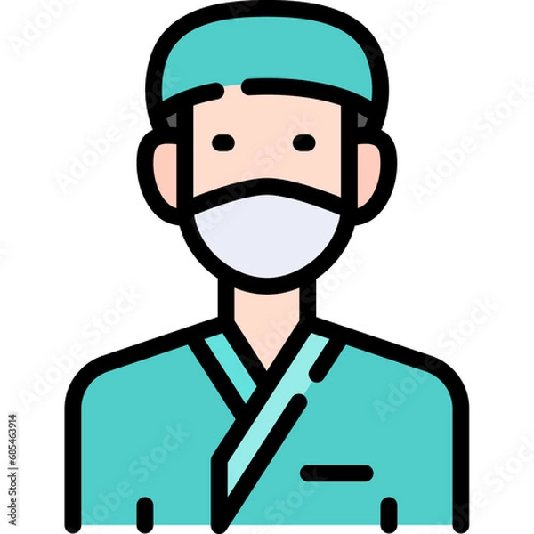 Fototapeta Doctor icon. Filled outline design. For presentation, graphic design, mobile application.