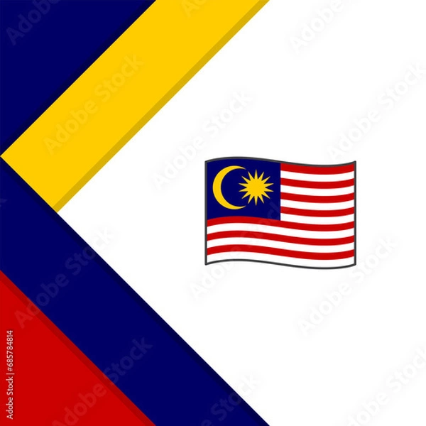 Fototapeta Malaysia Flag Abstract Background Design Template. Malaysia Independence Day Banner Social Media Post. Malaysia Illustration