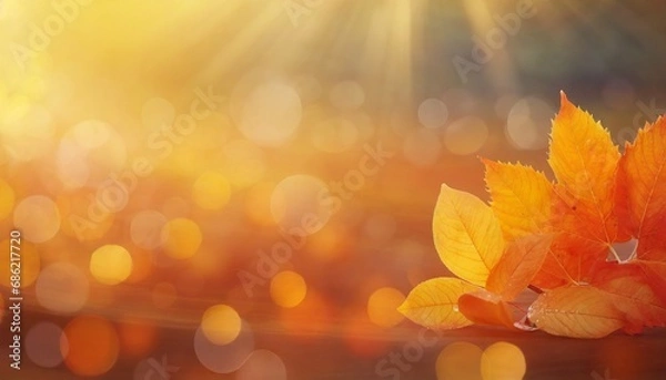 Fototapeta autumn blurred fall abstract autumnal background