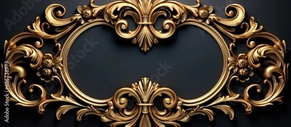 Fototapeta golden mirror frame decorative concept, classic mirror design.