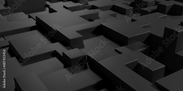 Fototapeta Black cube abstract texture background