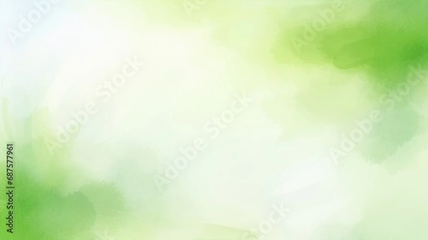 Fototapeta Abstract blurred light watercolor fresh green eco background.