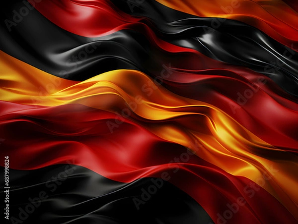 Fototapeta Germany national flag background, Germany flag weaving made by silk cloth fabric, Germany background, ai generated image