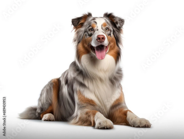 Fototapeta Australian Shepherd Dog Studio Shot Isolated on Clear Background, Generative AI