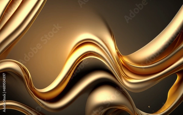 Fototapeta Modern Artistic Liquid Gold Visions: Dynamic, Contemporary and Mesmerizing Abstract Gold Backgrounds
