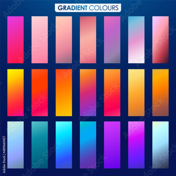 Fototapeta Vibrant colorful gradients color scheme and multiple gradient colors set