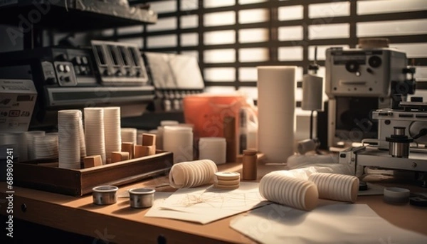 Fototapeta Table Displaying a Variety of Paper Types