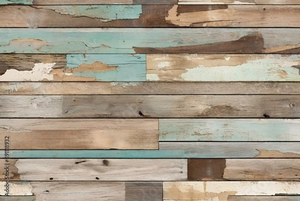 Fototapeta Distressed light blue-washed wooden planks texture, Rustic Distressed Elm Wood Plank Effect light blue, light blue-washed wooden planks texture, Wood texture