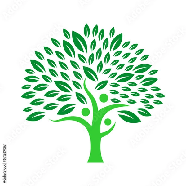 Fototapeta Tree People Vector Logo Design Template