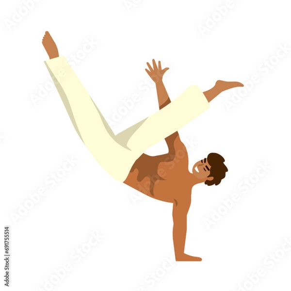 Fototapeta man doing capoeira