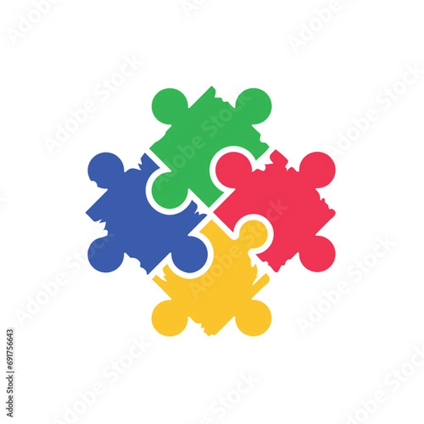 Fototapeta autism puzzles design