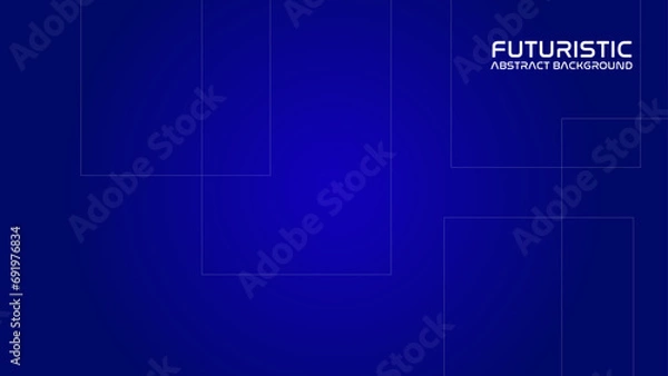 Fototapeta Dark blue abstract background with shiny geometric shapes and shadows. Modern blue gradient geometric texture design with copy space for text.Futuristic technology concept. Vector illustration