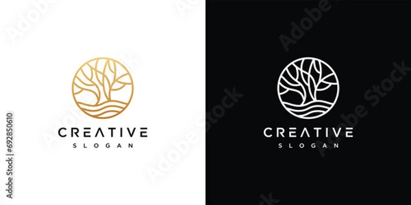 Fototapeta Natural Vector Tree Logo Golden tree , Nature and Growth Design Template