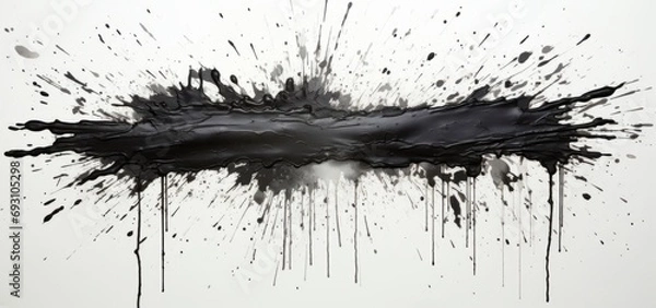 Fototapeta black and white ink splashes