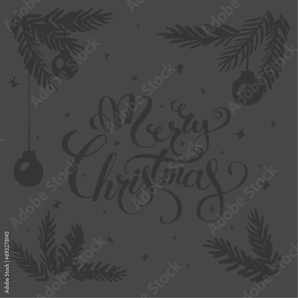 Fototapeta Christmas vector illustration. Christmas greeting card design