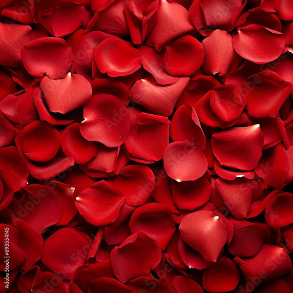 Fototapeta Red rose petals background. Valentine's day background. Vector illustration.