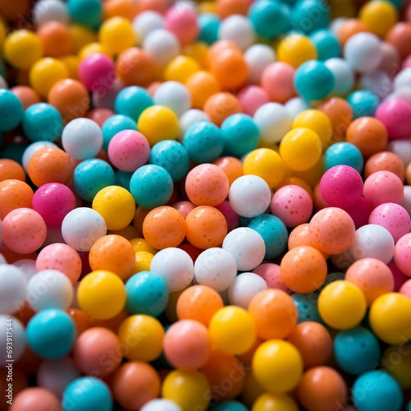 Fototapeta There were piles of colorful beads.