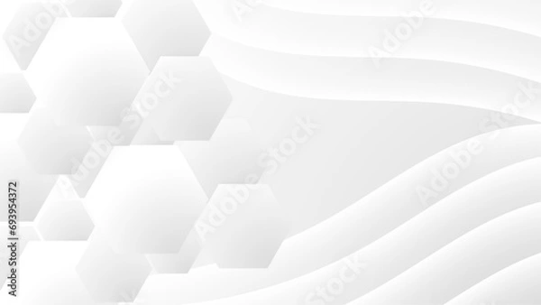 Fototapeta White vector gradient abstract background with shapes elements