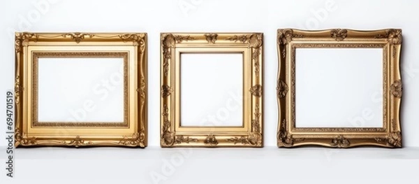 Fototapeta Luxury home decor with golden frames, ideal for creating mockups.