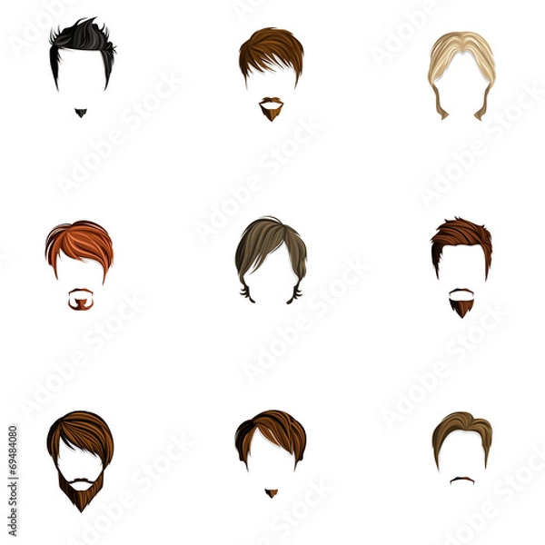 Fototapeta Man hair style set