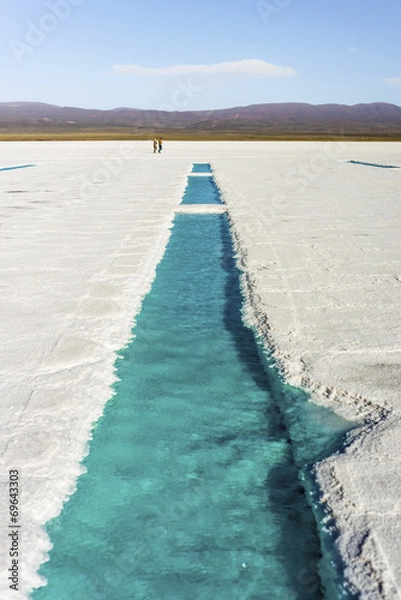 Fototapeta Water pool on Salinas Grandes Jujuy, Argentina.