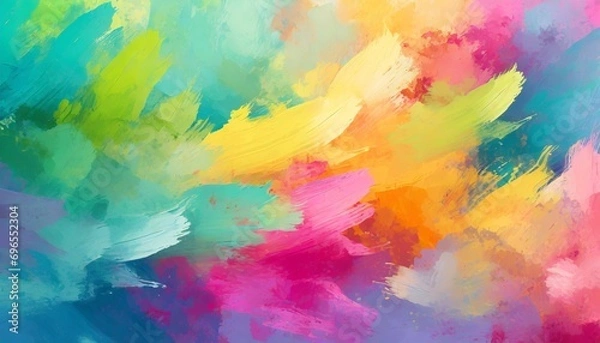 Fototapeta abstract colorful background with brush strokes in vivid colors for a banner or wallpaper