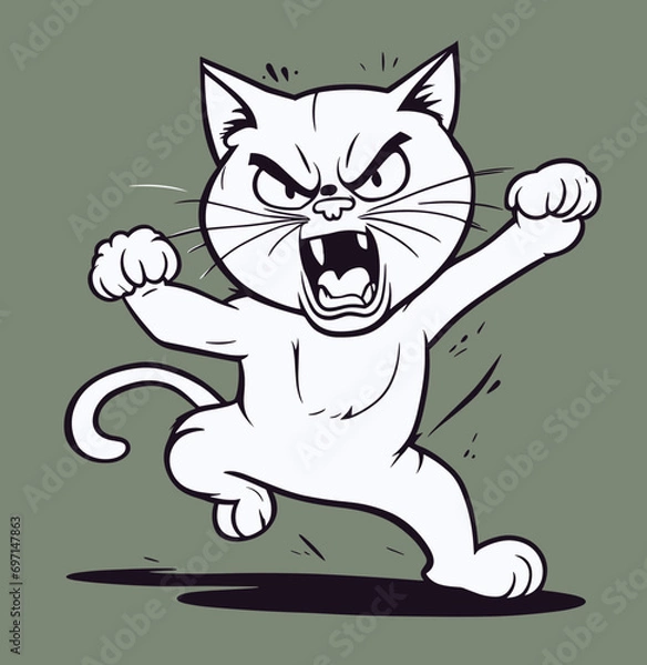 Fototapeta angry cat cartoon 