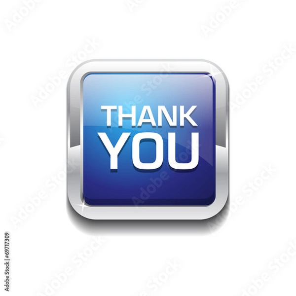 Fototapeta Thank You Glossy Shiny Rounded Corner Vector Button