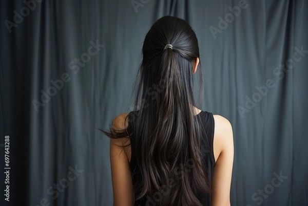 Fototapeta view of womens hairstyles seen from behind professional photography