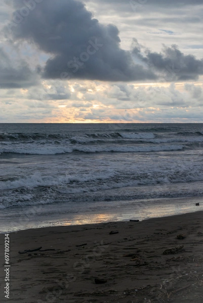 Fototapeta Atardecer en playa Las Lajas en Panama 