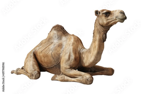 Fototapeta brown camel isolated on white.