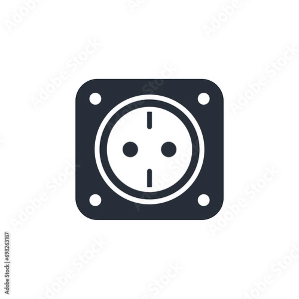 Fototapeta socket icon. vector.Editable stroke.linear style sign for use web design,logo.Symbol illustration.