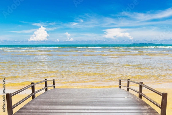 Fototapeta Wooden bridge at beach