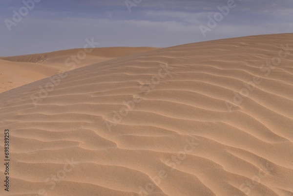 Fototapeta The background image of the sand texture created by the wind, erosion