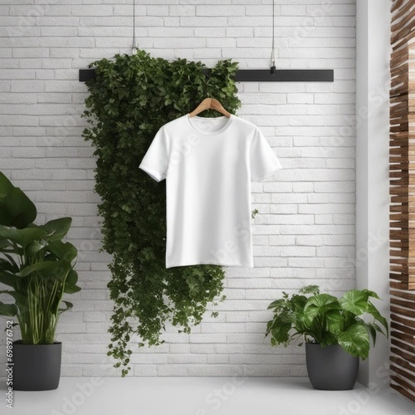 Fototapeta T-shirt design, blank white shirt, front isolated. Mock up template for design print.