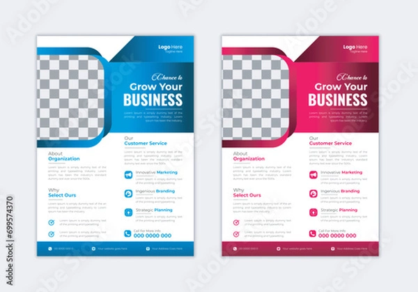 Fototapeta Business Flyer template layout design.
Corporate creative colorful business flyer
poster flyer pamphlet brochure cover design layout space for photo background, vector template design A4 size.