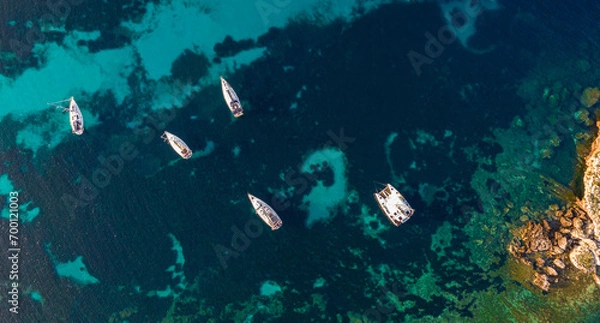 Obraz Boats moored in Macari bay. Sicily Italy