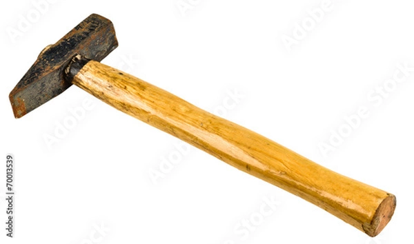 Obraz old hammer isolated on white background