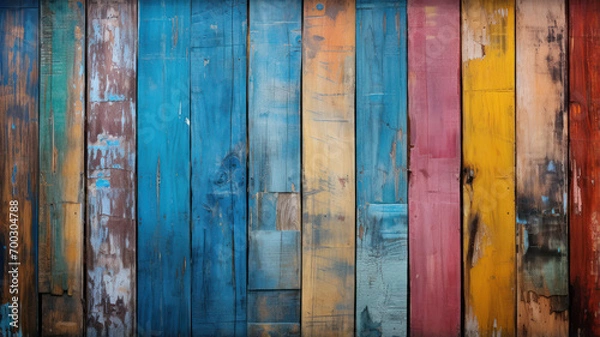 Fototapeta Colorful Wood Wall Texture