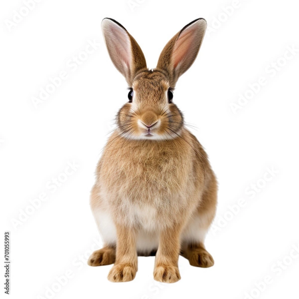 Fototapeta Rabbit looking forward on transparent Background