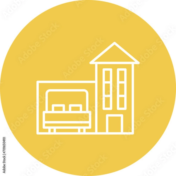 Fototapeta Accommodation Line Icon