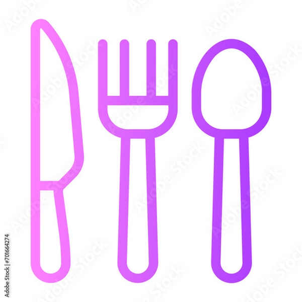 Fototapeta tableware gradient icon