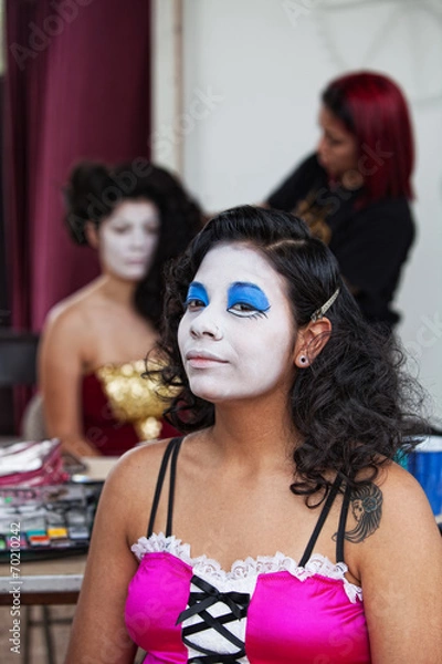 Fototapeta Performer in White Makeup