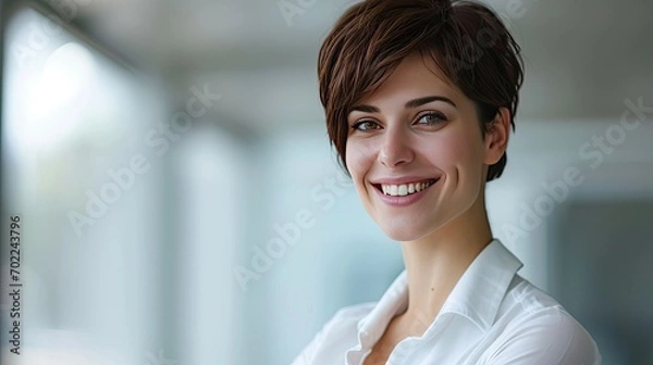 Fototapeta Businesswoman with a smile at the office