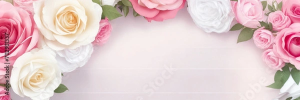 Fototapeta Background with  roses. AI